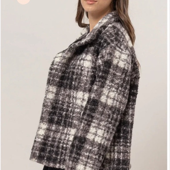 Private Label Jackets & Blazers - Plaid Women's Jacket in Black and White